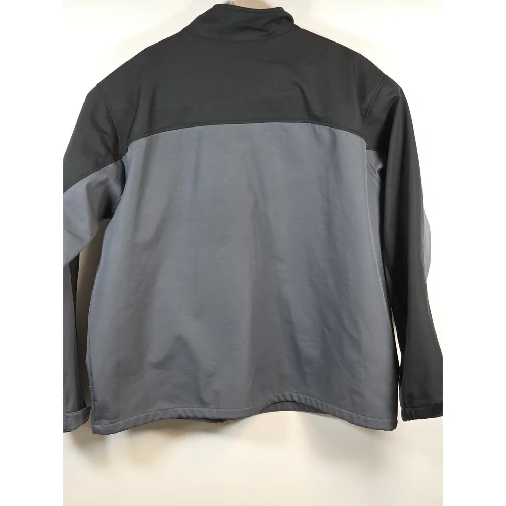 Columbia Mens XXL Softshell Jacket Black Grey Polyester Full Zip Hiking Outdoor